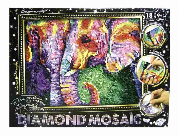 АКЦІЯ ! Алмазний живопис Слон Diamond mosaic DM-03-05  20х30см Ціна (цена) 280.00грн. | придбати  купити (купить) АКЦІЯ ! Алмазний живопис Слон Diamond mosaic DM-03-05  20х30см доставка по Украине, купить книгу, детские игрушки, компакт диски 1