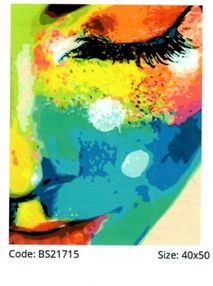 набір розпису по номерам жінка в фарбах розмір 40х50  артикул BS21715 brushme Брашми
