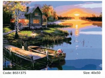 Розпис по номерах 40х50 BS51375 Будинок біля озера brushme Брашми