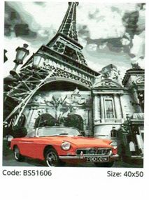 набір розпису по номерам червоний колір парижа розмір 40х50  артикул BS51606 brushme Брашми