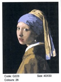 Розпис по номерах 40х50 G223 Дівчина з перловою сережкою brushme Брашми