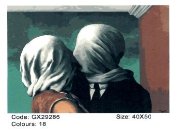 набір розпису по номерам поцілунок розмір 40х50  артикул GX29286 brushme Брашми