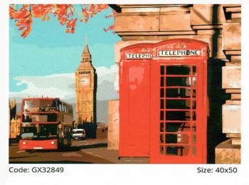 набір розпису по номерам лондонський закуток розмір 40х50  артикул GX32849 brushme Брашми