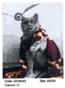 набір розпису по номерам котик ловець снітчу розмір 40х50   артикул GX36543 brushme Брашми
