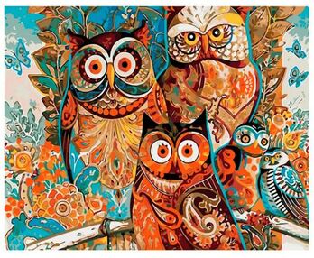 Розпис по номерах 40х50 11603-АС Яскраві сови "Art Craft" арт крафт