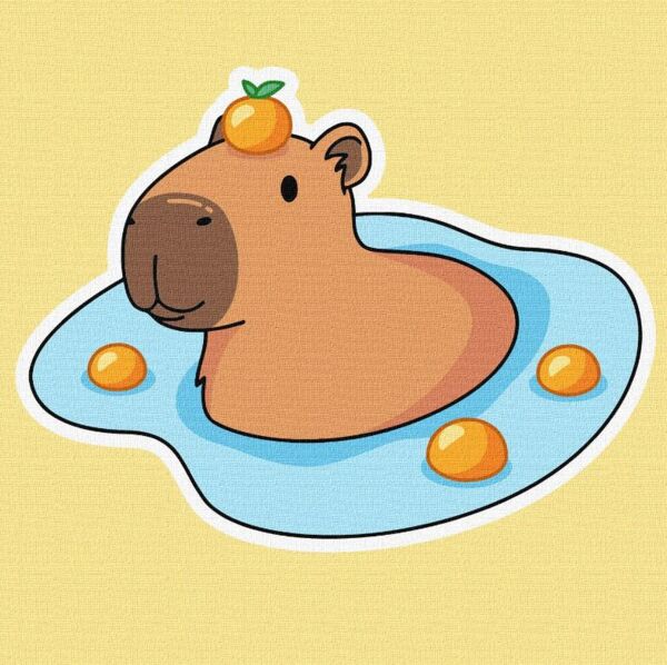 Розпис по номерах 30х30 KHO1359 Капібара в калюжі Ідейка Ціна (цена) 180.30грн. | придбати  купити (купить) Розпис по номерах 30х30 KHO1359 Капібара в калюжі Ідейка доставка по Украине, купить книгу, детские игрушки, компакт диски 0