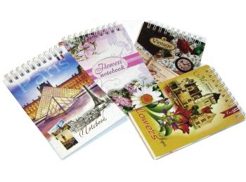 блокнот  а6 верхня пружина в клітинку в асортименті