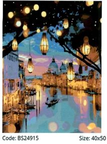 Розпис по номерах 40х50 BS24915 Нічні вогні Венеції brushme Брашми