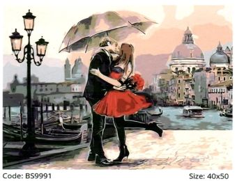 Розпис по номерах 40х50 BS9991 Пара в Венеції brushme Брашми