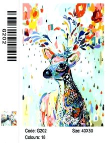 Розпис по номерах 40х50 G202 Барвистий олень brushme Брашми