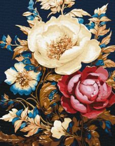 Розпис по номерах 40х50 КНО3261 Квіткове диво з фарбами металік "Ідейка"