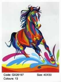 Розпис по номерах 40х50 GX26197 Райдужний кінь brushme Брашми