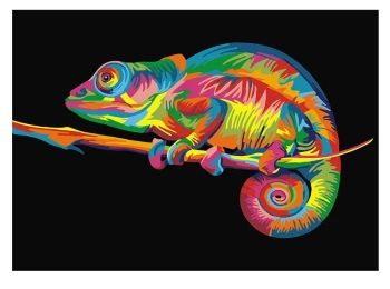 Розпис по номерах 40х50 GX26199 Веселковий хамелеон brushme Брашми