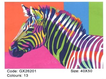 Розпис по номерах 40х50 GX26201 Райдужна зебра brushme Брашми