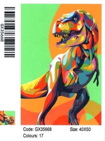 Розпис по номерах 40х50 GX35668 Веселковий тиранозавр brushme Брашми