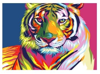 Розпис по номерах 40х50 BS9203 Тигр в стилі поп арт brushme Брашми