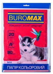 папір офісний кольоровий 50 аркушів набір 10 кольорів dark+neon артикул Buromax BM.2721050-99