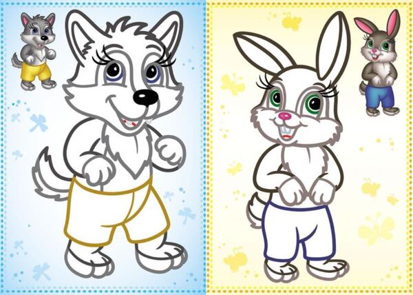 Велика розмальовка тварини для гуаші та акварелі Ціна (цена) 67.94грн. | придбати  купити (купить) Велика розмальовка тварини для гуаші та акварелі доставка по Украине, купить книгу, детские игрушки, компакт диски 1