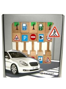 ИД Набір дорожні знаки 021 дерев'яні у коробці