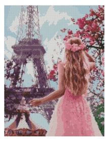 Алмазна мозаїка 40х50 АМО7046 Закохана в Париж "Ідейка"