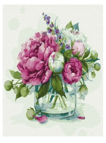 Розпис по номерах 25х25 КНО2970 Казкова півонія "Ідейка"