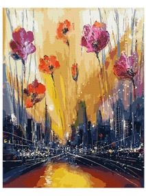 Розпис по номерах 40х40 КНО5025 Маки над мегаполісом "Ідейка"