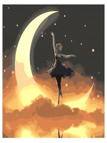 Розпис по номерах 50х50 КНО5034 Місячна принцеса з фарбами металік "Ідейка"