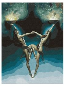 Розпис по номерах 50х50 КНО9544 Магія двох з фарбами металік "Ідейка"