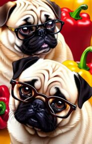 Алмазна мозаїка 30х40 HEG87068 Мопси з перчинкою "Strateg"