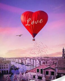 Алмазна мозаїка 30х40 HEG86913 Повітряна куля у формі серця "Strateg"