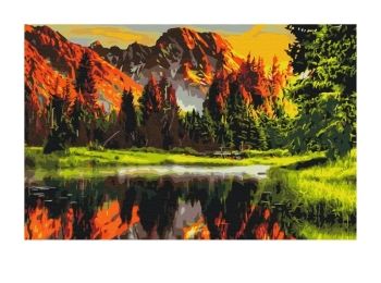 Розпис по номерах 40х50 BS3348 Захід в гірській долині brushme Брашми Ціна (цена) 157.90грн. | придбати  купити (купить) Розпис по номерах 40х50 BS3348 Захід в гірській долині brushme Брашми доставка по Украине, купить книгу, детские игрушки, компакт диски 0