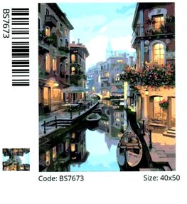 Розпис по номерах 40х50 BS7673 Канал в Венеції brushme Брашми