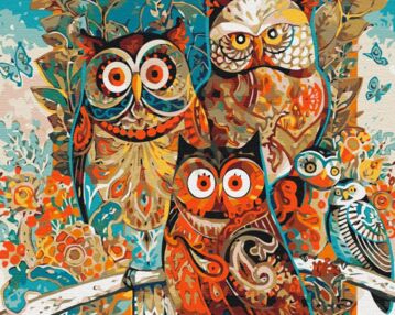 Розпис по номерах 40х50 BS8849 Чарівні сови brushme Брашми