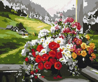 Розпис по номерах 40х50 BS9500 Букети на вікні brushme Брашми