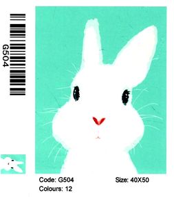 Розпис по номерах 40х50 G504 Біле кроленя brushme Брашми
