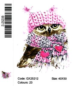 Розпис по номерах 40х50 GX25212 Совеня в шарфі brushme Брашми