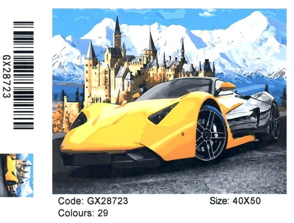 Розпис по номерах 40х50 GX28723 Lamborghini біля замка brushme Брашми Ціна (цена) 140.40грн. | придбати  купити (купить) Розпис по номерах 40х50 GX28723 Lamborghini біля замка brushme Брашми доставка по Украине, купить книгу, детские игрушки, компакт диски 1