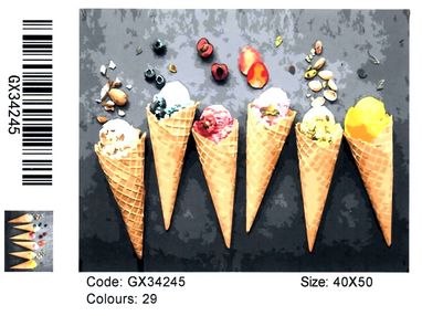 Розпис по номерах 40х50 GX34245 Морозиво для дружної компанії brushme Брашми