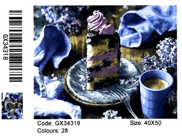 Розпис по номерах 40х50 GX34318 Бузковий десерт brushme Брашми Ціна (цена) 157.90грн. | придбати  купити (купить) Розпис по номерах 40х50 GX34318 Бузковий десерт brushme Брашми доставка по Украине, купить книгу, детские игрушки, компакт диски 1