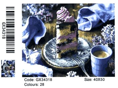 Розпис по номерах 40х50 GX34318 Бузковий десерт brushme Брашми