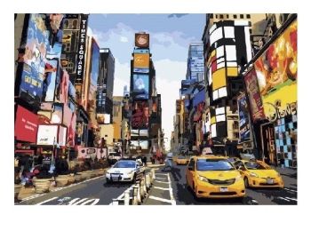 Розпис по номерах 40х50 GX5377 Життя Таймс-сквер brushme Брашми