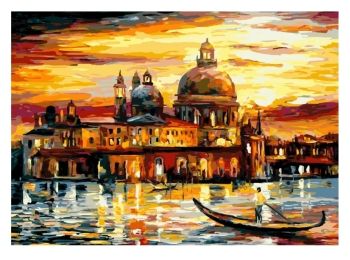 Розпис по номерах 40х50 GX6753 Золоте небо Венеції brushme Брашми