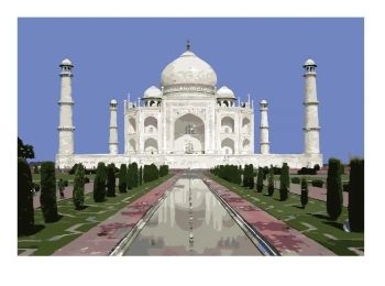 Розпис по номерах 40х50 GX7824 Розкішний Тадж-Махал brushme Брашми повтор