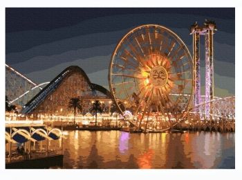 Розпис по номерах 40х50 GX9200 Вогні Діснейленду brushme Брашми