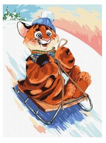 Розпис по номерах 30х40 КНО4244 Розваги тигра "Ідейка