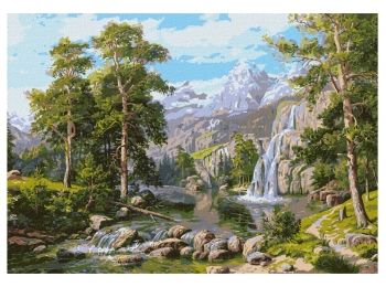 Розпис по номерах 40х50 КНО2847 Водоспад "Ідейка"
