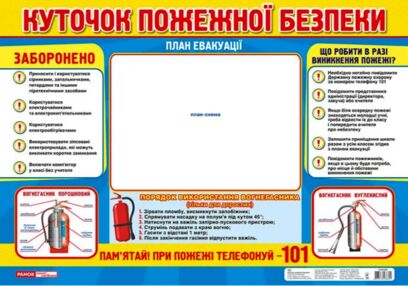 плакат куточок пожежної безпеки