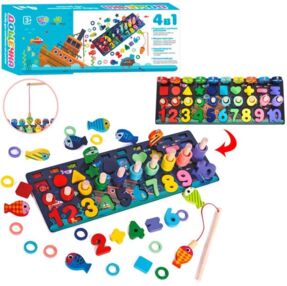 Гра деревяна Центр розвиваючий цифри риболовля кільця md 2772