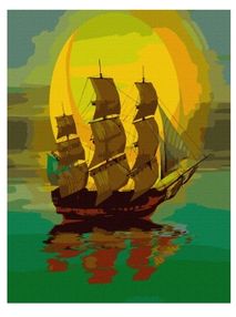 Розпис по номерах 50х50 КНО5038 Місячний вітрильник "Ідейка"