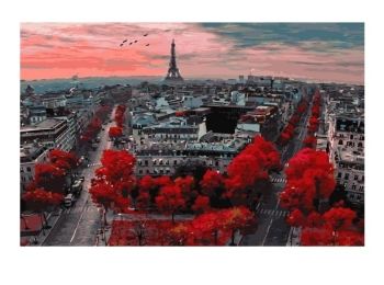 Розпис по номерах 40х50 BS4887 Червоні фарби в Парижі brushme Брашми